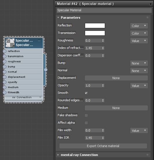 Specular Material OTOY, Inc. SANDBOX